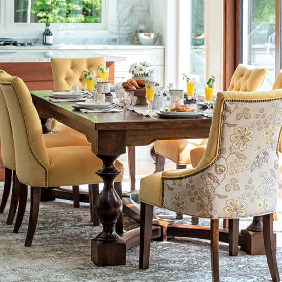 Dining room chairs discount yellow