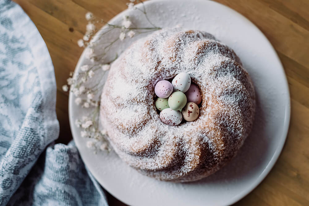 Your dessert is a cake, display it on your best plate for a beautiful centerpiece.